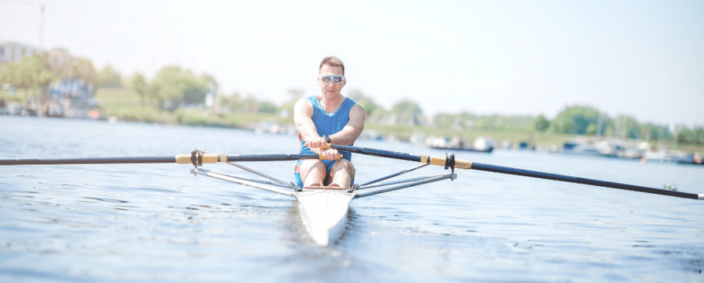 man rowing