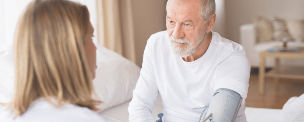 lady checking blood pressure