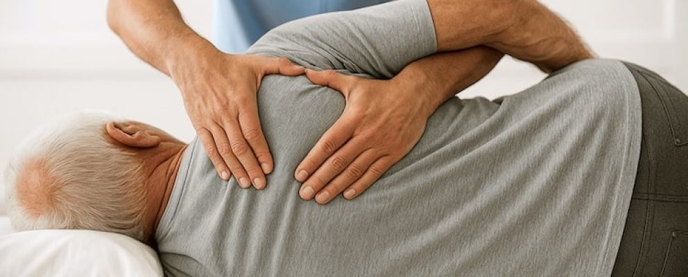 chiropractor hands on treatment fixing someones back